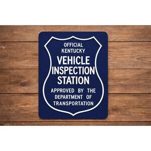 Kentucky Official Vehicle Inspection Station Road Sign Department Transportation
